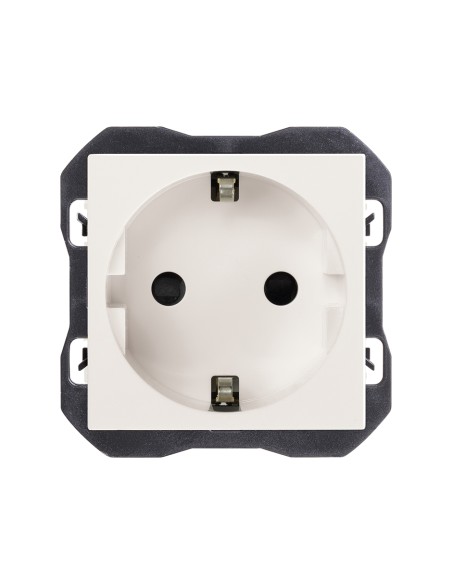 Prise SIMON 270 type F encastrable blanc mat