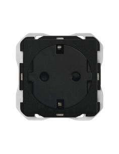 Schuko Clean modular socket base 16A 250V~ screw-in system matte black Simon 270