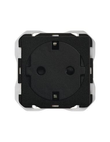 Schuko Clean modular socket base 16A 250V~ screw-in system matte black Simon 270