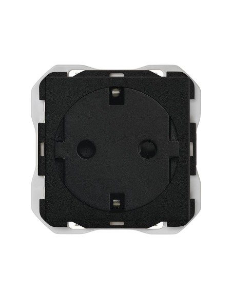 Schuko Clean modular socket base 16A 250V~ screw-in system matte black Simon 270