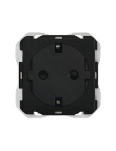 Schuko Clean modular socket base 16A 250V~ screw-in system matte black Simon 270 2