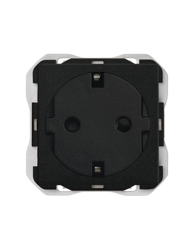 Schuko Clean modular socket base 16A 250V~ screw-in system matte black Simon 270
