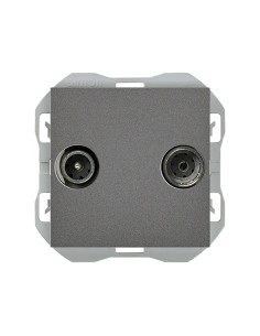 Simon end cap socket 270 R-TV+SAT titanium 2