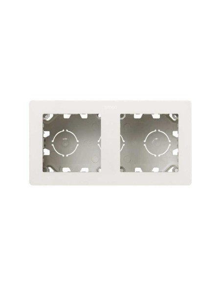 Compact surface box for 2 elements white matte Simon 270