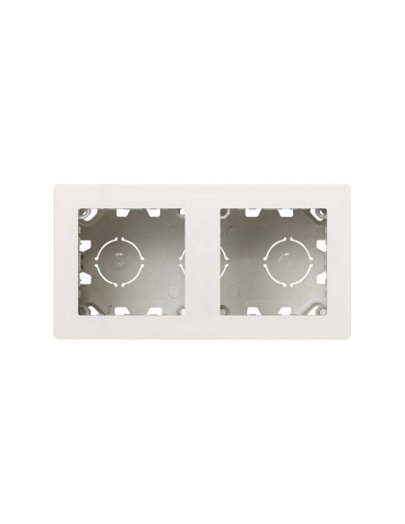 Compact surface box for 2 elements white matte Simon 270