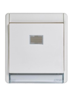 SIMON AQUA frame with single button white