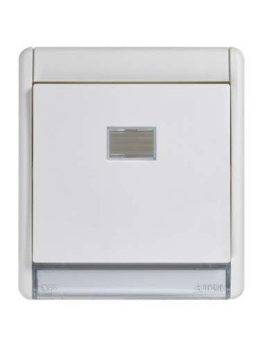 SIMON AQUA frame with single button white