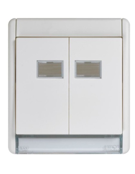 Quadro SIMON AQUA com chave dupla branco