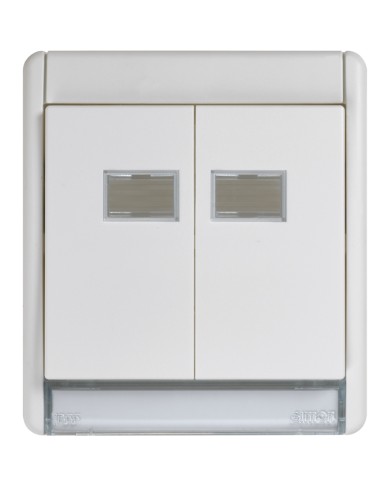 SIMON AQUA frame with double button white