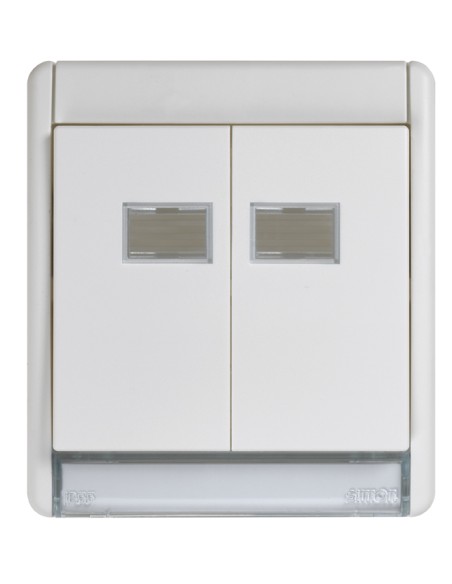 SIMON AQUA frame with double button white