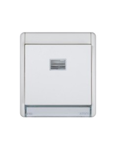 Simon Aqua 10AX IP55 rocker switch with white illuminated pilot light RAL 7035