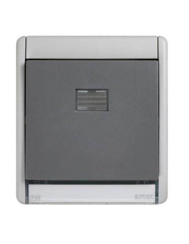 Simon Aqua 10AX Illuminated Push Button IP55 Grey