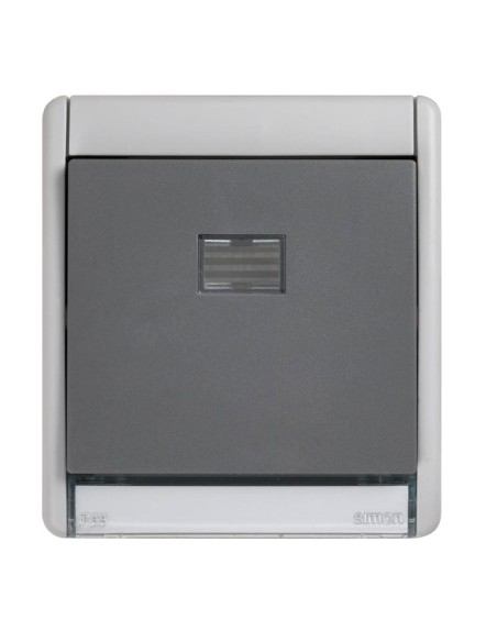 Simon Aqua 10AX Illuminated Push Button IP55 Grey