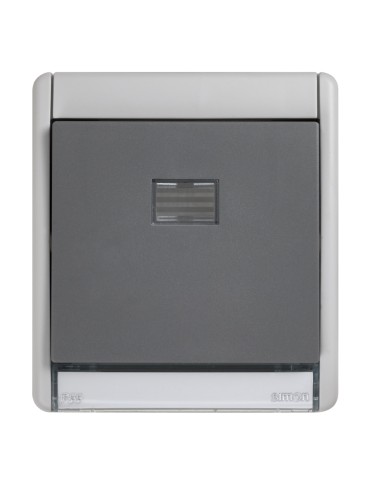 Simon Aqua 10AX Illuminated Push Button IP55 Grey