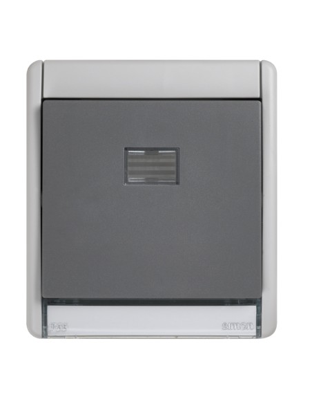 Simon Aqua 10AX Illuminated Push Button IP55 Grey