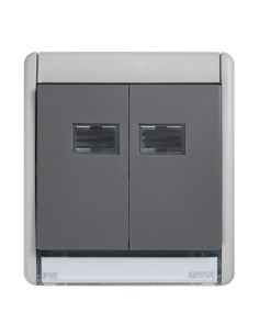 Double Simon AQUA 10AX luminous IP55 grey switch 2