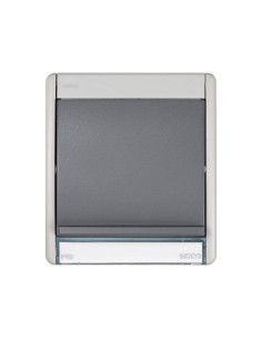 SIMON AQUA IP55 grey pass-through TV box 2 outlets