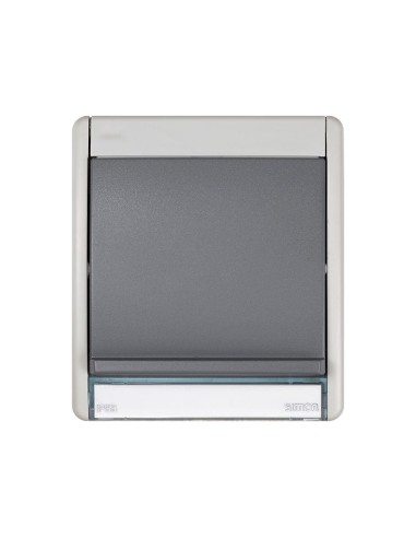SIMON AQUA IP55 grey pass-through TV box 2 outlets