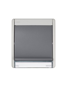 SIMON AQUA IP55 grey pass-through TV box 2 outlets 2
