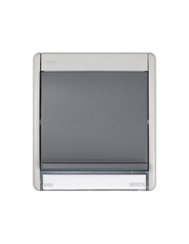 SIMON AQUA IP55 grey pass-through TV box 2 outlets