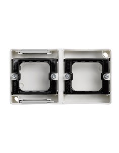 Base de superficie horizontal para 2 elementos Simon 44 Aqua blanco