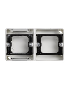 Base de superficie horizontal para 2 elementos Simon 44 Aqua blanco 2
