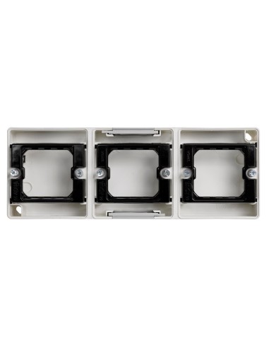 Base de superfície horizontal para 3 elementos Simon 44 Aqua branco