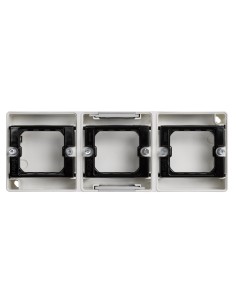 Horizontal surface base for 3 elements Simon 44 Aqua white 2