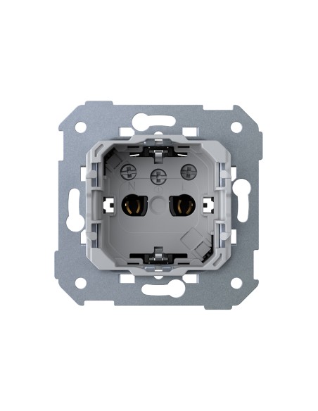 Base de enchufe Schuko CLEAN modular 16A 127/250 V~ con sistema de embornamiento a tornillo Simon 75