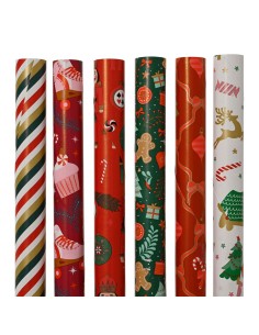 Papel de presente natalício 200 x 70 cm modelos variados