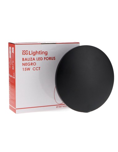 Forus LED Wall Light Black 15W IP54 CCT