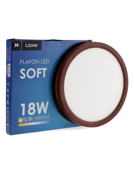 LED Soft Ceiling Light 18W M LEDME Walnut 1620 lm