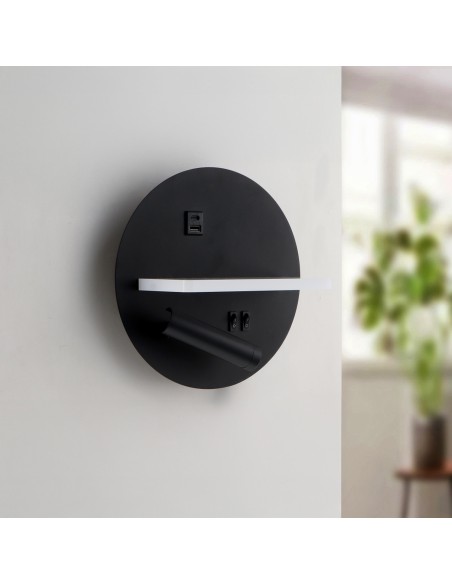 Adjustable Black LED Wall Light 3-10W M LEDME