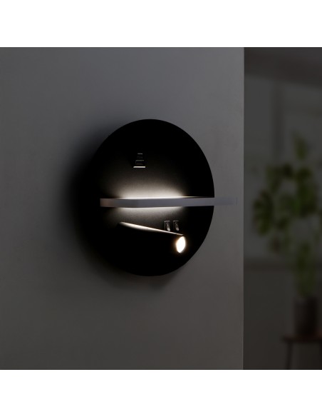 Adjustable Black LED Wall Light 3-10W M LEDME