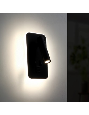 Adjustable LED Wall Sconce Black Bruve 10W 4000K