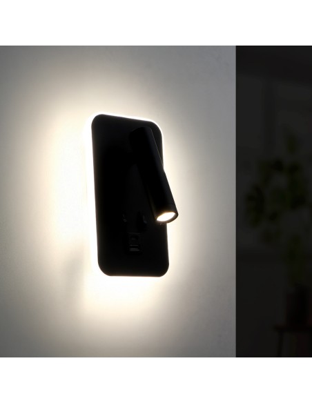Adjustable LED Wall Sconce Black Bruve 10W 4000K