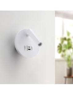 Aplique de pared LED orientable White Round 10W 4000K con...