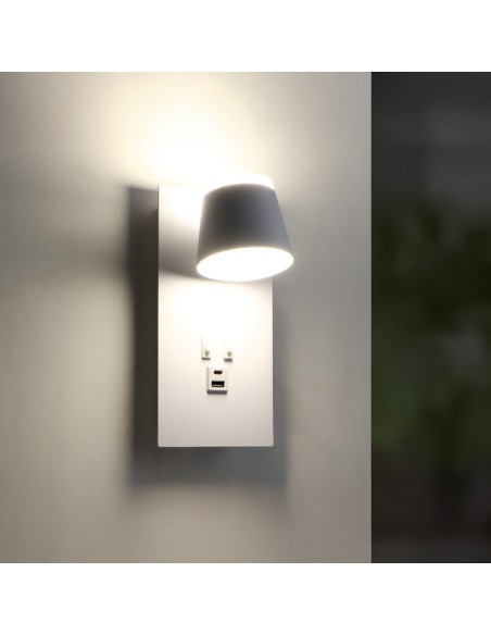 White Down LED Wall Light Adjustable 17W 4000K M LEDME