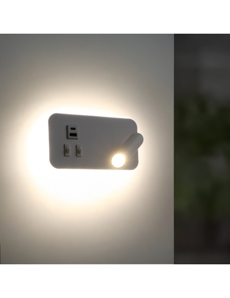 Adjustable LED Wall Light White Square 10W 4000K M LEDME