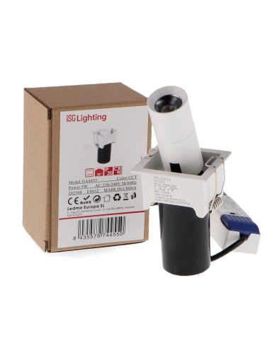 Adjustable LED Spotlight Mini White Tube Square 5W CCT