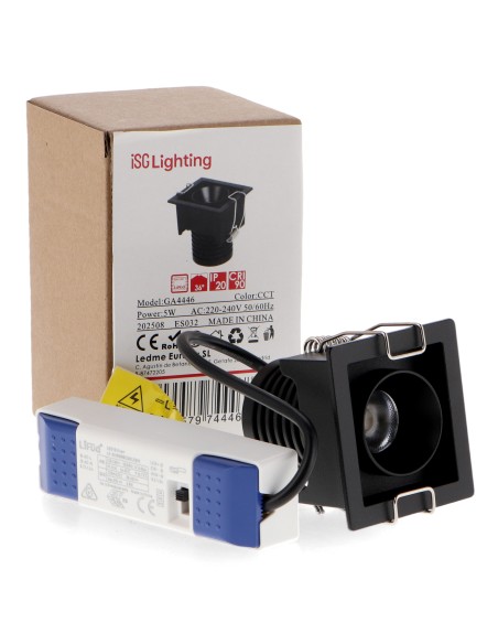 Spot LED Mini Black Fix Square 5W CCT, Marque iSG Lighting
