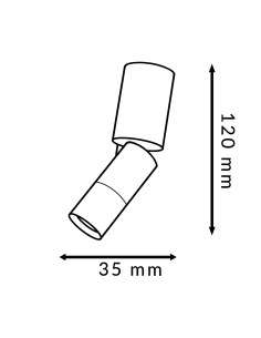 Adjustable LED Wall Light Black Tube 5W 4000K 2