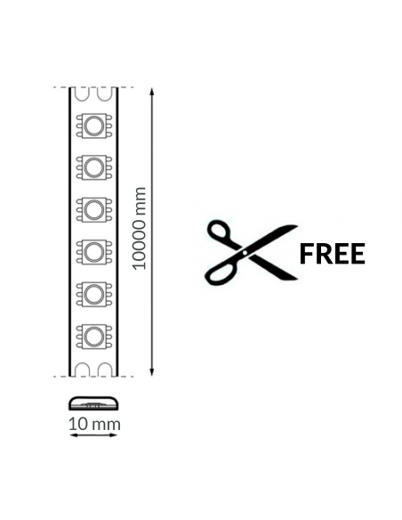 24V IP65 LED Strip 13W/m 10m 6500K Cuttable