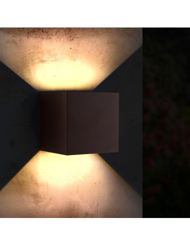 LED Wall Light Rust Cube 6W CCT IP54