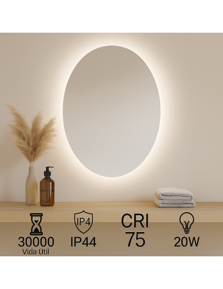 LED Rondo Mirror 20W CCT with Touch Switch