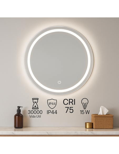 Nerja LED Bathroom Mirror 15W with Touch Switch