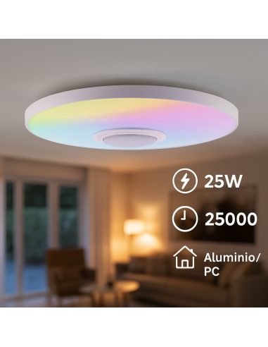 Plafonnier LED Magic 25W RGB+CCT avec télécommande et application