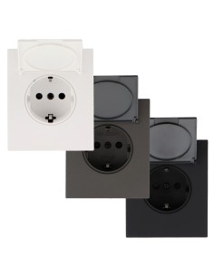 Schuko Socket with Recessed Cover White 16A IP20