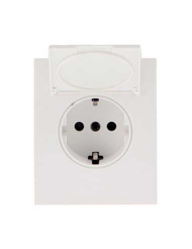 Einbausteckdose Typ Schuko mit Deckel Ledme 16A Grau