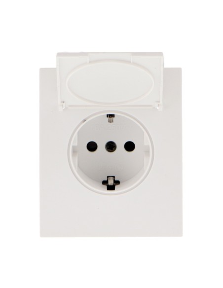 Einbausteckdose Typ Schuko mit Deckel Ledme 16A Grau